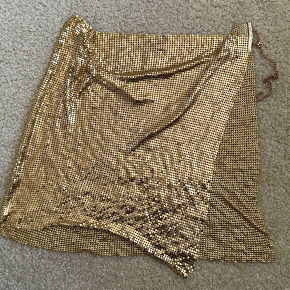 Lumi Shop Gold Sun Metallic Chainmail Skirt - Picture 2 of 4